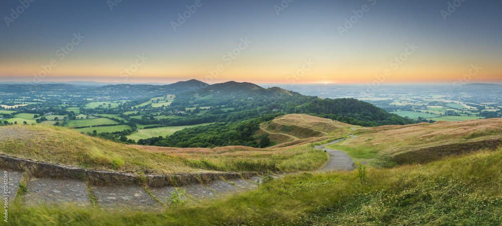 Malvern hills at sunrise. Malvern hills at sunrise.