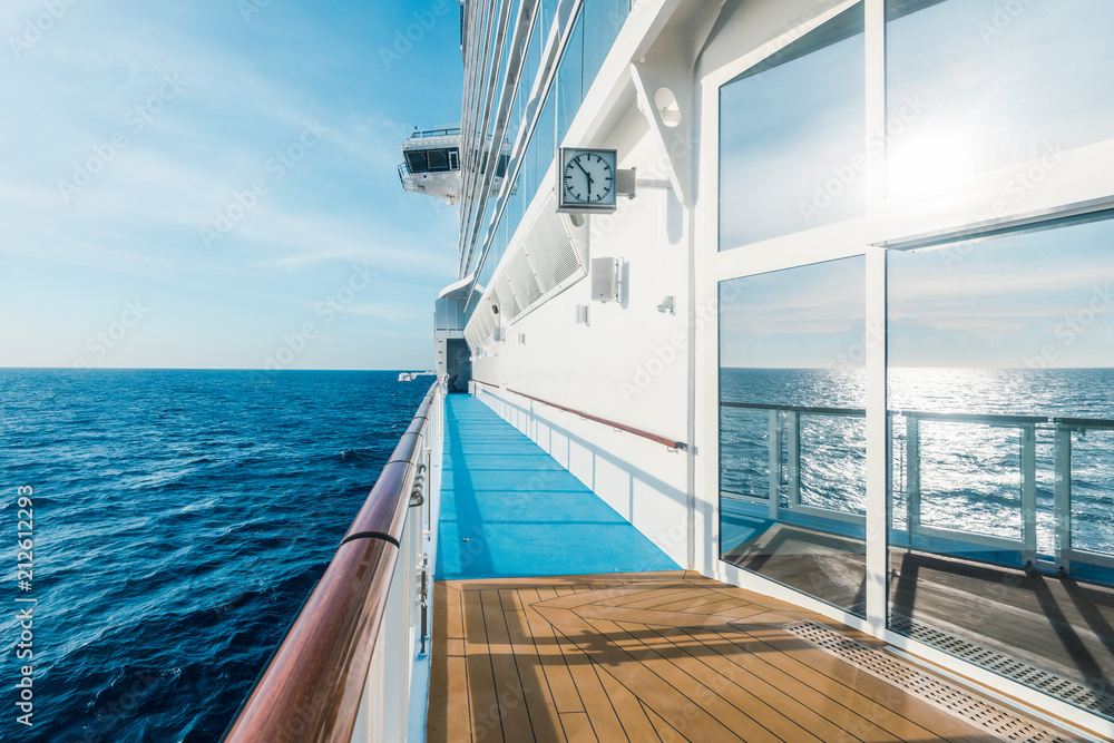 Fototapeta premium open deck corridor of a cruise ship
