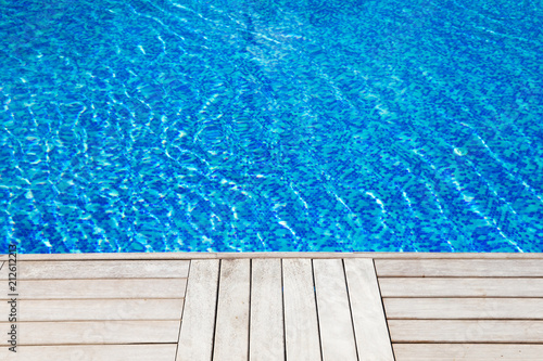 blue swimming pool,background of water in swimming pool. © Pakhnyushchyy