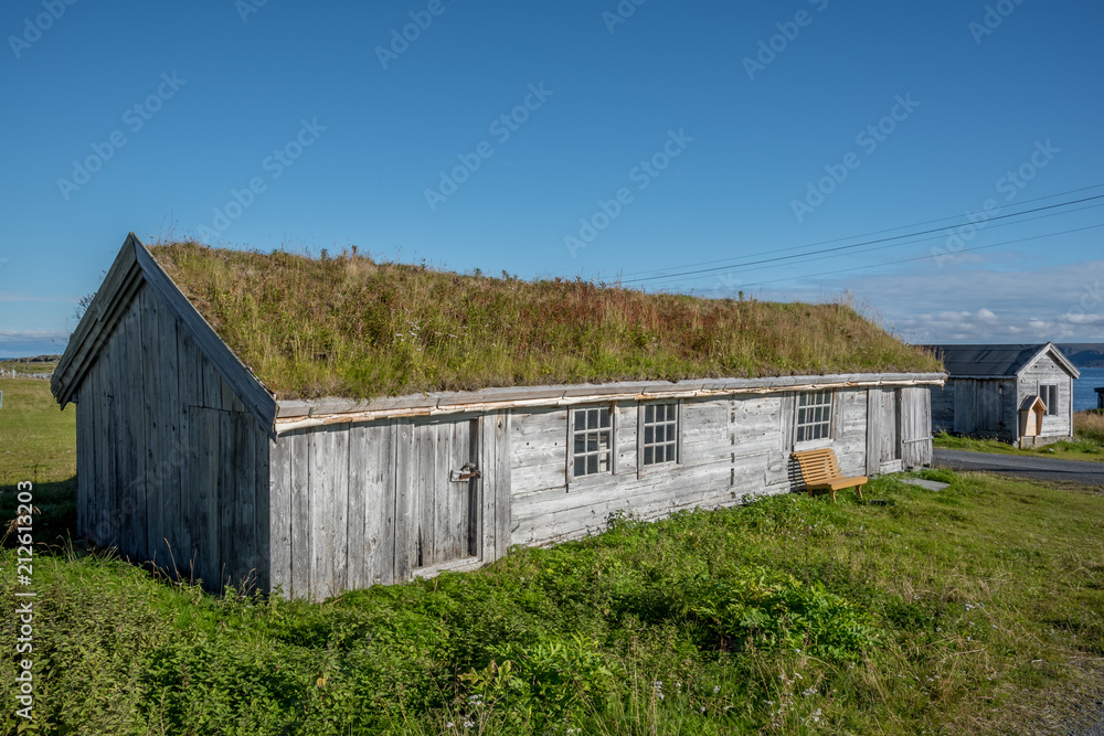 Old houses from Pomor trade in Hamningberg in Finnmark, Norway