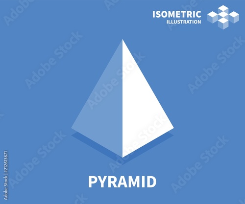 Pyramid icon. Isometric template for web design in flat 3D style. Vector illustration.