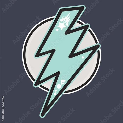 Retro Thunderbolt Badge