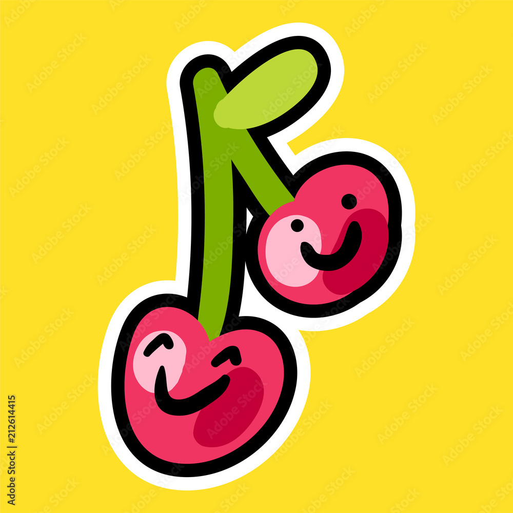 Fototapeta premium Sticker with cherry