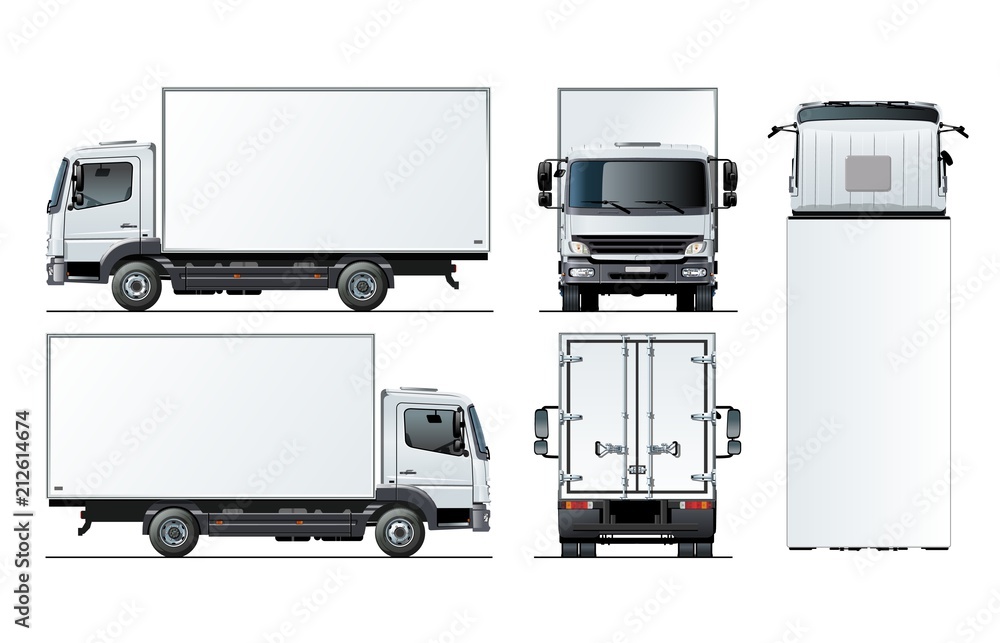 Vector truck template isolated on white Vector truck template isolated on white