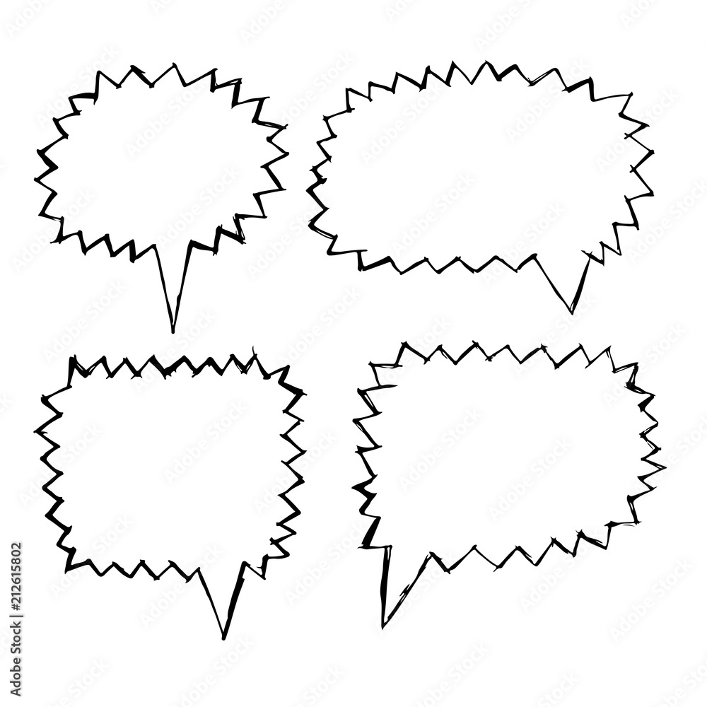 Speech Bubble icon hand drawn