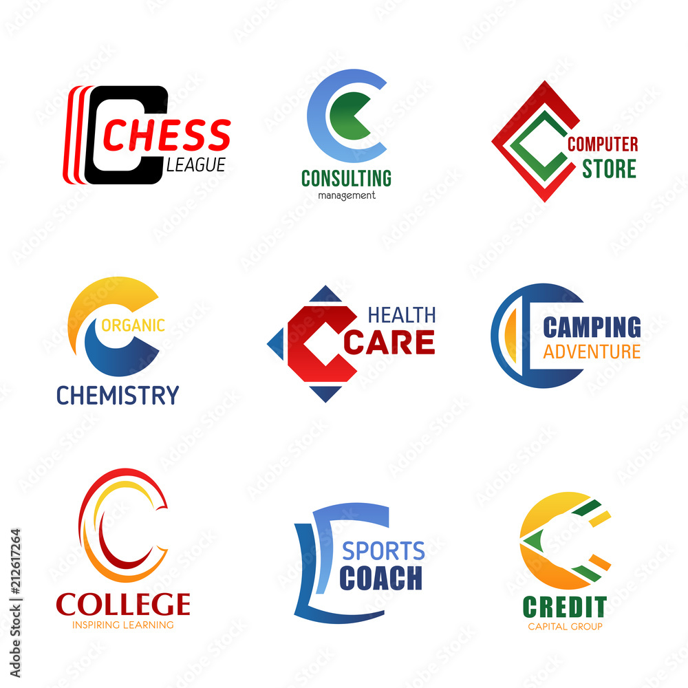 Vector letter C icons for corporate identity