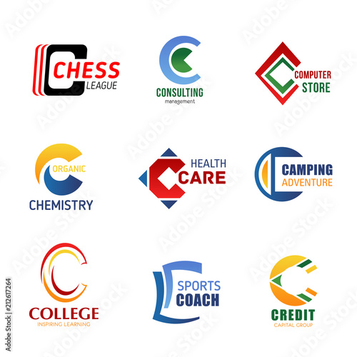 Vector letter C icons for corporate identity