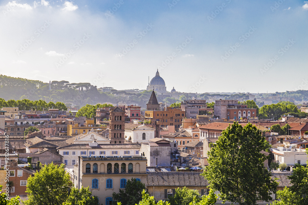 Panorama of Rome, Italy. View from Orange Garden