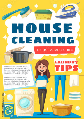 Vector brochure for house cleaning