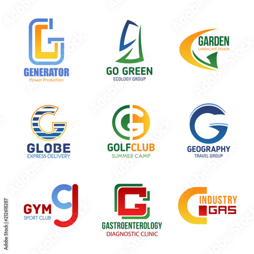 Vector letter G icons for corporate identity