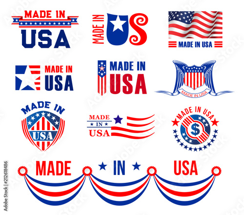 Vector icons or bagdes for made in USA