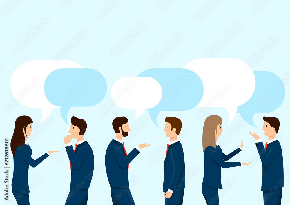 Business people discuss in flat style. Teamwork. Talking about business idea. Vector illustration design. Business people discuss in flat style. Teamwork. Talking about business idea. Vector illustration design.