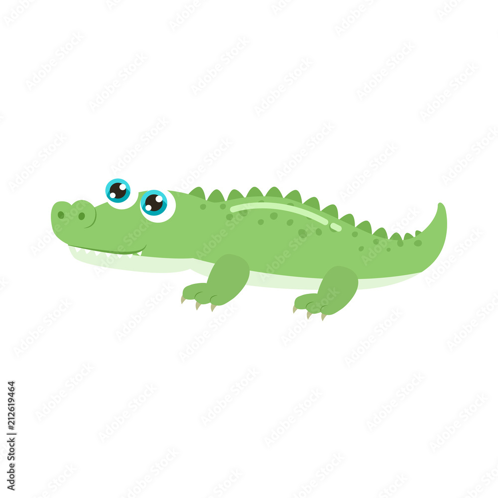 Cute crocodile vector illustration. Flat design. Cute crocodile vector illustration. Flat design.