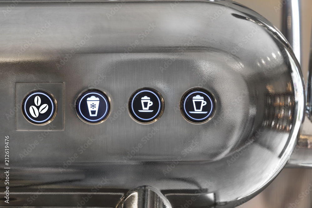 Obraz premium Buttons in the coffee machine Configuration modes of the coffee machine.