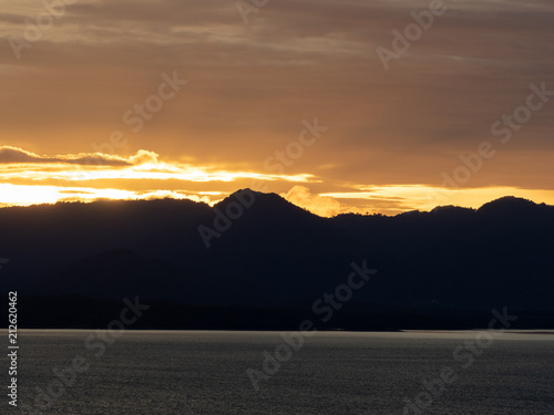 Beautiful sunset at Srinakarin dam  Kanjanaburi  Thailand