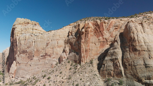 Zion National Park aerial view of road and mountains, Utah