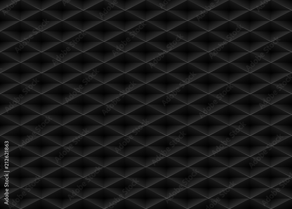 Vector black embossed pattern plastic grid seamless background