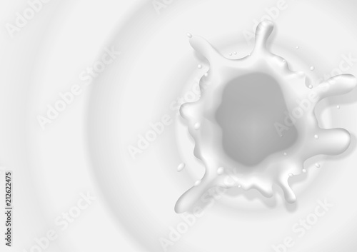 Splash milk effect, top view