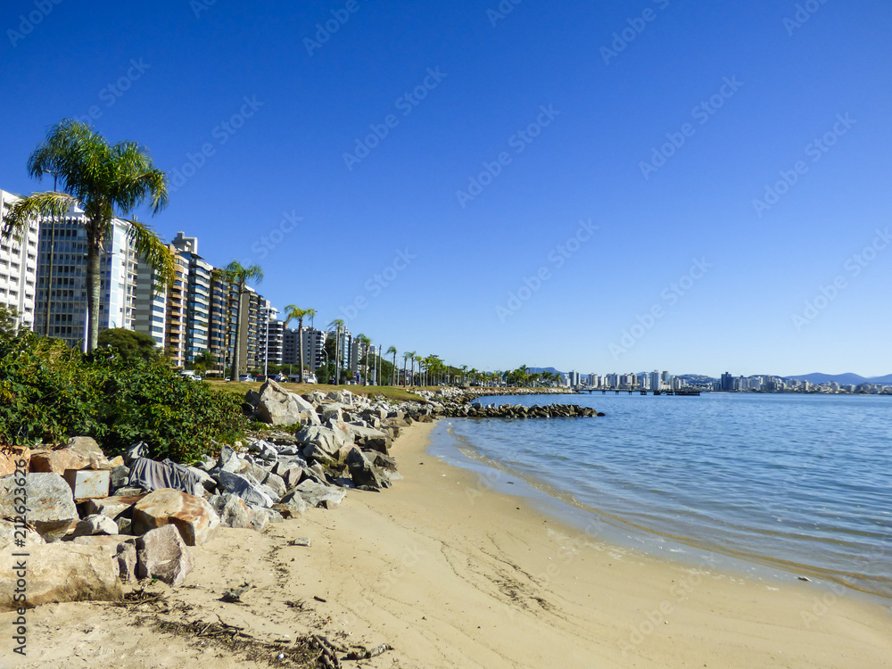 A view from Florianopolis' bay - cityscape in the background (Florianopolis, Brazil)