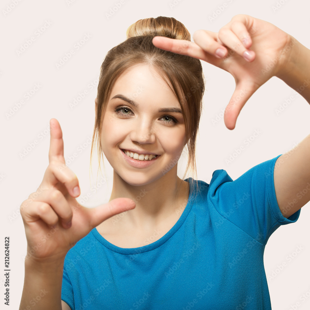 Fototapeta premium the girl is smiling. close-up. Selfie