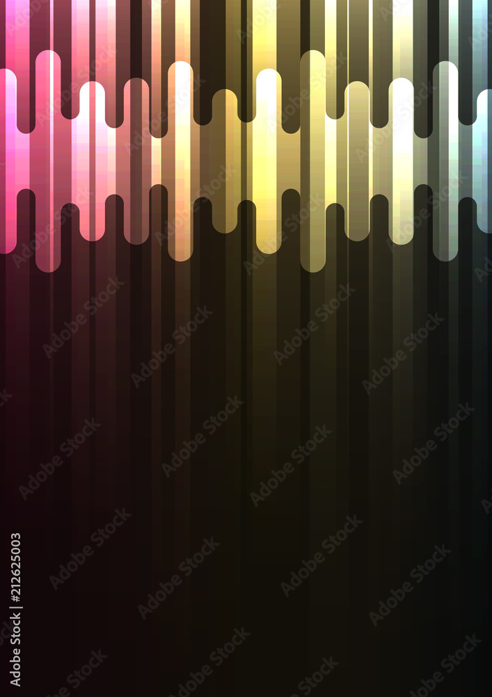 Fototapeta premium multicolor melt speed overlap in dark background, layer motion backdrop, simple technology template, vector illustration