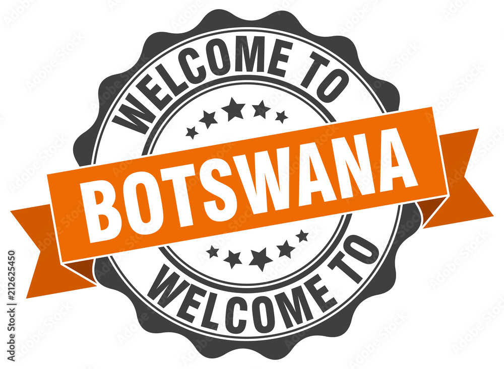 Obraz premium Botswana round ribbon seal