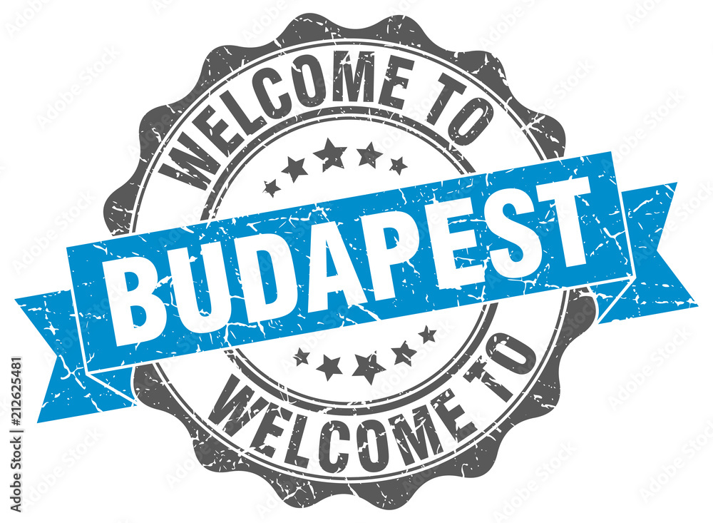 Obraz premium Budapest round ribbon seal