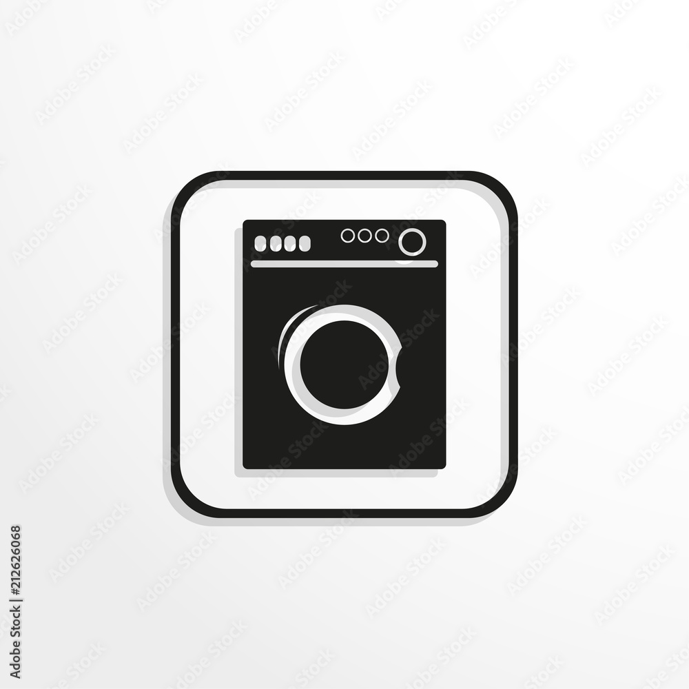 Washing machine with a large loading capacity. Vector icon. Washing machine with a large loading capacity. Vector icon.