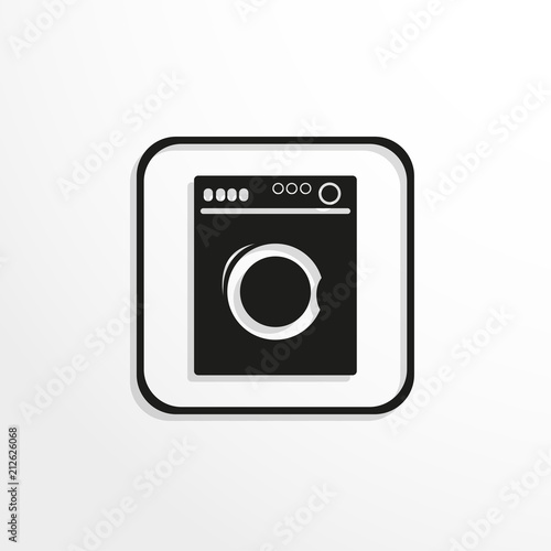 Washing machine with a large loading capacity. Vector icon.