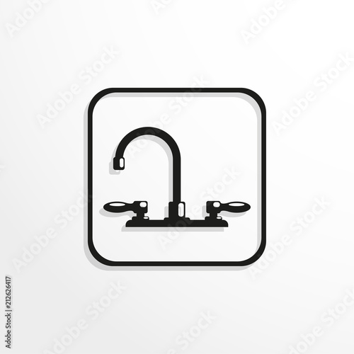 Kitchen faucet for water. Vector icon.
