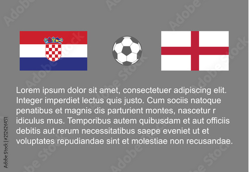 Football - soccer background happy man keep flag, vector stackman croatia vs england semi final 1/2