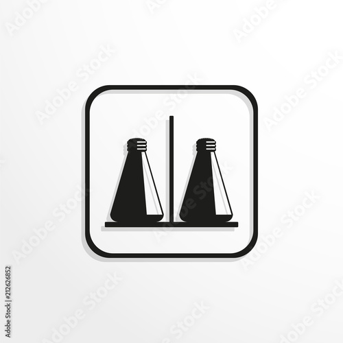 Salt and pepper shaker. Vector icon.