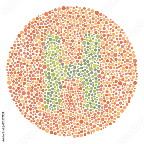 Red Green Color Blind Test Upper Letter H photo