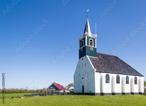Historic village church Zeemanskerk in Oudeschild on the Wadden island Texel in the Netherlands