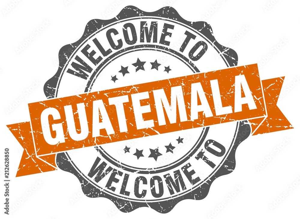 Obraz premium Guatemala round ribbon seal