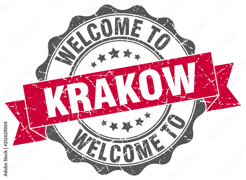 Fototapeta premium Krakow round ribbon seal