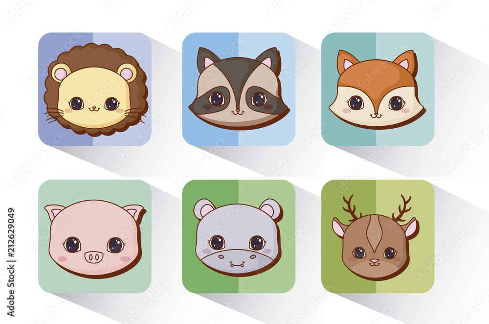 Obraz premium Kawaii animals desing