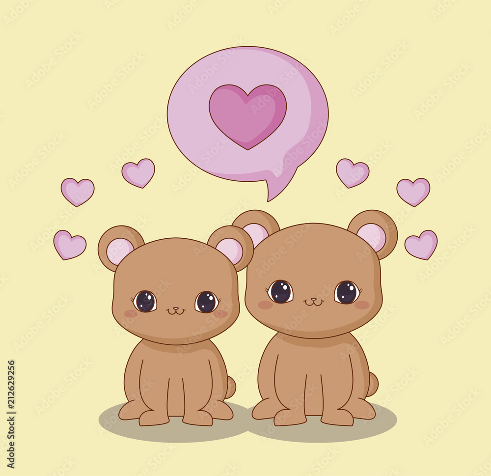 Kawaii animals and love design Kawaii animals and love design