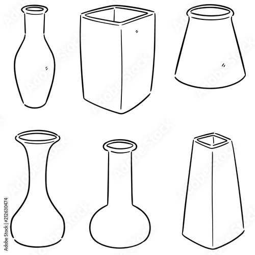 vector set of vase