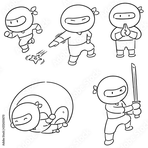 vector set of ninja