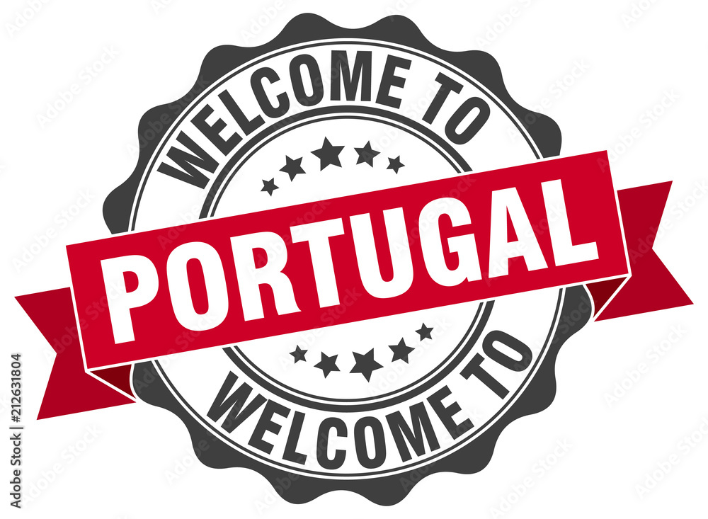 Fototapeta premium Portugal round ribbon seal