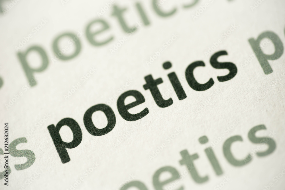 word poetics printed on paper macro word poetics printed on paper macro