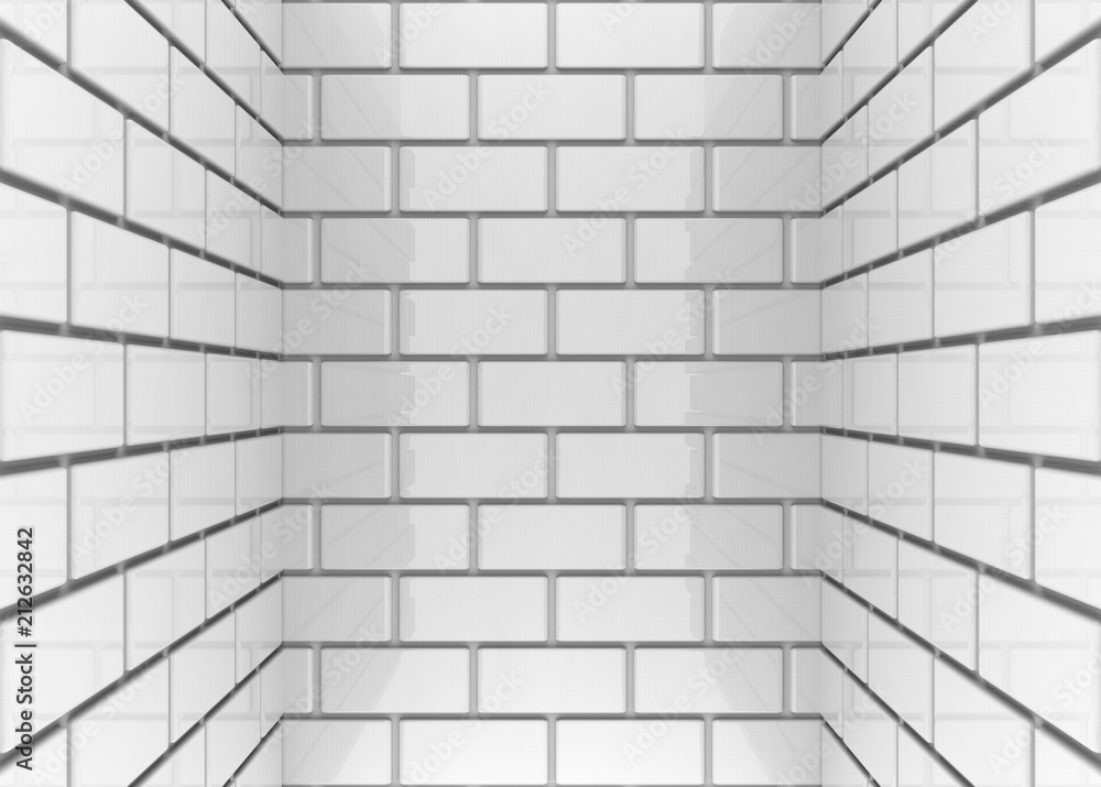 3d rendering. gray rectangle brick blocks wall room background.