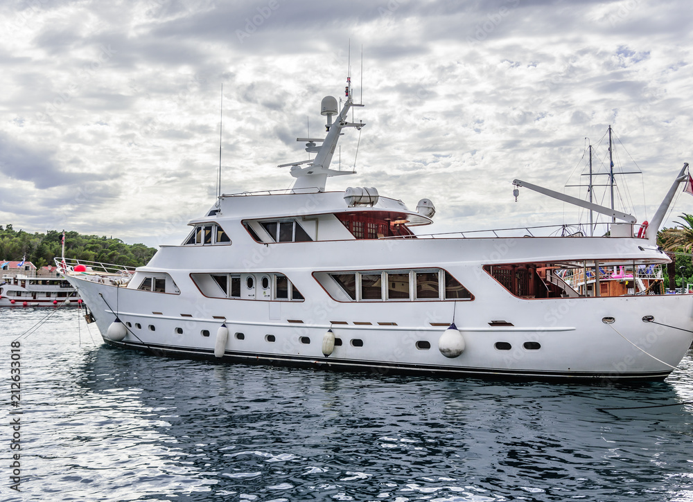 Embankment in the resort town of Makarska on a summer day.