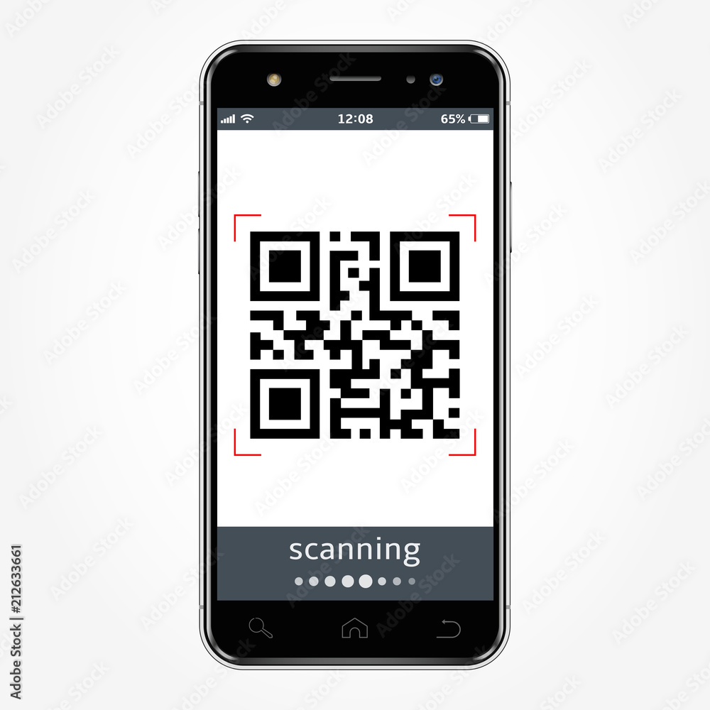 Smartphone with a qr code scanning Smartphone with a qr code scanning