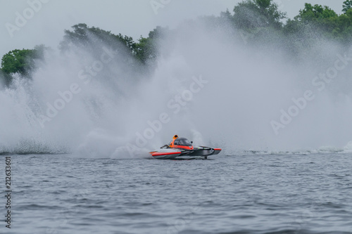 Speed boats in fast action race
