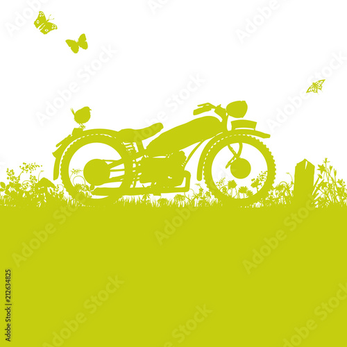Altes Motorrad im Gras