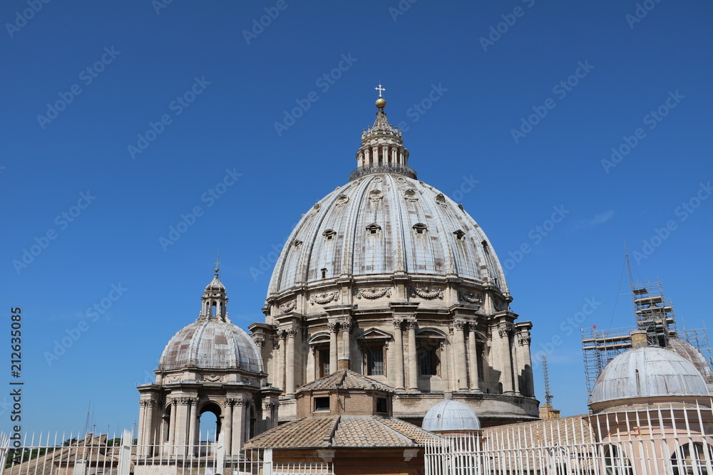 Dome of St. Peter's Basilica in the Vatican in Rome, Italy