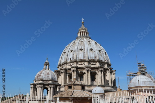Dome of St. Peter's Basilica in the Vatican in Rome, Italy