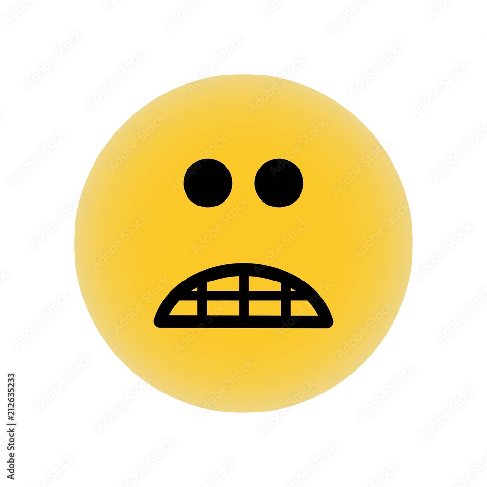 scared face emoticon icon, Stock vector